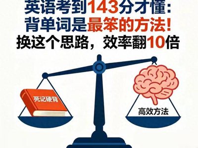 英语考到143分才懂：背单词是最笨的方法！换个思路，效率翻10倍